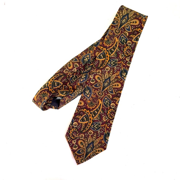 Genuine Burberrys of London silk tie - vintage - Paisley Patterned Tie - Picture 1 of 6